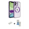 MARSİLYAN™- iPhone 11 Kılıf Nova Işık Özel Seri - Şeffaf Royal Nano Ekran Koruyucu + Renkli Kamera Lens Koruma Cam - TU