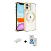 MARSİLYAN™- iPhone 11 Kılıf Nova Işık Özel Seri - Şeffaf Royal Nano Ekran Koruyucu + Renkli Kamera Lens Koruma Cam - TU