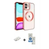 MARSİLYAN™- iPhone 11 Kılıf Nova Işık Özel Seri - Şeffaf Royal Nano Ekran Koruyucu + Renkli Kamera Lens Koruma Cam - PE