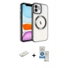 MARSİLYAN™- iPhone 11 Kılıf Nova Işık Özel Seri - Şeffaf Royal Nano Ekran Koruyucu + Renkli Kamera Lens Koruma Cam - TU