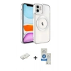 MARSİLYAN™- iPhone 11 Kılıf Nova Işık Özel Seri - Şeffaf Royal Nano Ekran Koruyucu + Renkli Kamera Lens Koruma Cam - SI