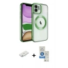 MARSİLYAN™- iPhone 11 Kılıf Nova Işık Özel Seri - Şeffaf Royal Nano Ekran Koruyucu + Renkli Kamera Lens Koruma Cam - SI