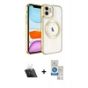 MARSİLYAN™- iPhone 11 Kılıf Nova Işık Özel Seri - Şeffaf Royal Nano Ekran Koruyucu + Kamera Lens Koruma Cam - SF