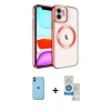 MARSİLYAN™- iPhone 11 Kılıf Nova Işık Özel Seri - Şeffaf Royal Nano Ekran Koruyucu + Neon Fosforlu Kamera Lens - TU