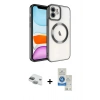 MARSİLYAN™- iPhone 11 Kılıf Nova Işık Özel Seri - Şeffaf Royal Nano Ekran Koruyucu + Pers Alüminyum Kamera Lens - YL