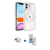 MARSİLYAN™- iPhone 11 Kılıf Nova Işık Özel Seri - Şeffaf Royal Nano Ekran Koruyucu + Pers Alüminyum Kamera Lens - YL