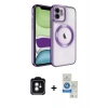 MARSİLYAN™- iPhone 11 Kılıf Nova Işık Özel Seri - Şeffaf Royal Nano Ekran Koruyucu + PVD Metal Kamera Lens - YL