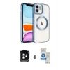 MARSİLYAN™- iPhone 11 Kılıf Nova Işık Özel Seri - Şeffaf Royal Nano Ekran Koruyucu + PVD Metal Kamera Lens - YL