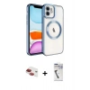 MARSİLYAN™- iPhone 11 Kılıf Nova Işık Özel Seri - Şeffaf Uv Polymer Nano Ekran Koruyucu + Pers Alüminyum Kamera Lens - KI
