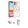 MARSİLYAN™- iPhone 11 Kılıf Nova Işık Özel Seri - Şeffaf Uv Polymer Nano Ekran Koruyucu + Pers Alüminyum Kamera Lens - KI