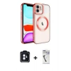 MARSİLYAN™- iPhone 11 Kılıf Nova Işık Özel Seri - Şeffaf Uv Polymer Nano Ekran Koruyucu + Mavi PVD Metal Kamera Lens