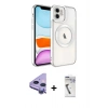 MARSİLYAN™- iPhone 11 Kılıf Nova Işık Özel Seri - Şeffaf Uv Polymer Nano Ekran Koruyucu + Raze Metal Kamera Lens - MR