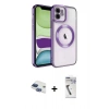 MARSİLYAN™- iPhone 11 Kılıf Nova Işık Özel Seri - Şeffaf Uv Polymer Nano Ekran Koruyucu + Pers Alüminyum Kamera Lens - LT