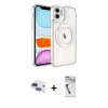 MARSİLYAN™- iPhone 11 Kılıf Nova Işık Özel Seri - Şeffaf Uv Polymer Nano Ekran Koruyucu + Pers Alüminyum Kamera Lens - LT