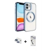 MARSİLYAN™- iPhone 11 Kılıf Nova Işık Özel Seri - Şeffaf Uv Polymer Nano Ekran Koruyucu + Pers Alüminyum Kamera Lens - LT