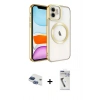 MARSİLYAN™- iPhone 11 Kılıf Nova Işık Özel Seri - Şeffaf Uv Polymer Nano Ekran Koruyucu + Pers Alüminyum Kamera Lens - LT