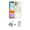 MARSİLYAN™- iPhone 11 Kılıf Nova Işık Özel Seri - Şeffaf Uv Polymer Nano Ekran Koruyucu + Raze Metal Kamera Lens - MI