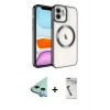 MARSİLYAN™- iPhone 11 Kılıf Nova Işık Özel Seri - Şeffaf Uv Polymer Nano Ekran Koruyucu + Raze Metal Kamera Lens - MI