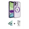 MARSİLYAN™- iPhone 11 Kılıf Nova Işık Özel Seri - Şeffaf Uv Polymer Nano Ekran Koruyucu + Raze Metal Kamera Lens - MI