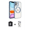 MARSİLYAN™- iPhone 11 Kılıf Nova Işık Özel Seri - Şeffaf Uv Polymer Nano Ekran Koruyucu + PVD Metal Kamera Lens - YL