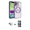MARSİLYAN™- iPhone 11 Kılıf Nova Işık Özel Seri - Siyah 34D Hayalet Izgaralı Cam + Pers Alüminyum Kamera Lens - LT