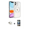 MARSİLYAN™- iPhone 11 Kılıf Nova Işık Özel Seri - Siyah 34D Hayalet Izgaralı Cam + Pers Alüminyum Kamera Lens - GD