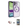 MARSİLYAN™- iPhone 11 Kılıf Nova Işık Özel Seri - Siyah 34D Hayalet Izgaralı Cam + Pers Alüminyum Kamera Lens - KI