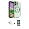 MARSİLYAN™- iPhone 11 Kılıf Nova Işık Özel Seri - Siyah 34D Hayalet Izgaralı Cam + Pers Alüminyum Kamera Lens - GD