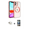 MARSİLYAN™- iPhone 11 Kılıf Nova Işık Özel Seri - Siyah 34D Hayalet Izgaralı Cam + Pers Alüminyum Kamera Lens - GD