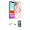 MARSİLYAN™- iPhone 11 Kılıf Nova Işık Özel Seri - Siyah 34D Hayalet Izgaralı Cam + Renkli Kamera Lens Koruma Cam - TU