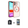 MARSİLYAN™- iPhone 11 Kılıf Nova Işık Özel Seri - Siyah 34D Hayalet Izgaralı Cam + PVD Metal Kamera Lens - SH