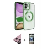 MARSİLYAN™- iPhone 11 Kılıf Nova Işık Özel Seri - Siyah 34D Hayalet Izgaralı Cam + Siyah Raze Metal Kamera Lens