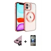 MARSİLYAN™- iPhone 11 Kılıf Nova Işık Özel Seri - Siyah 34D Hayalet Izgaralı Cam + Siyah Raze Metal Kamera Lens