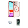 MARSİLYAN™- iPhone 11 Kılıf Nova Işık Özel Seri - Siyah 360 Mat Full Body Arka Koruyucu + Pers Alüminyum Kamera Lens - GI