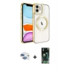 MARSİLYAN™- iPhone 11 Kılıf Nova Işık Özel Seri - Siyah 360 Mat Full Body Arka Koruyucu + Pers Alüminyum Kamera Lens - GI