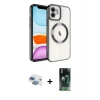 MARSİLYAN™- iPhone 11 Kılıf Nova Işık Özel Seri - Siyah 360 Mat Full Body Arka Koruyucu + Pers Alüminyum Kamera Lens - GI