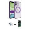 MARSİLYAN™- iPhone 11 Kılıf Nova Işık Özel Seri - Siyah 360 Mat Full Body Arka Koruyucu + Pers Alüminyum Kamera Lens - GI