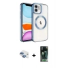 MARSİLYAN™- iPhone 11 Kılıf Nova Işık Özel Seri - Siyah 360 Mat Full Body Arka Koruyucu + Pers Alüminyum Kamera Lens - GI