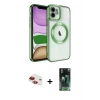 MARSİLYAN™- iPhone 11 Kılıf Nova Işık Özel Seri - Siyah 360 Mat Full Body Arka Koruyucu + Pers Alüminyum Kamera Lens - KI