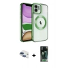 MARSİLYAN™- iPhone 11 Kılıf Nova Işık Özel Seri - Siyah 360 Mat Full Body Arka Koruyucu + Pers Alüminyum Kamera Lens - LT