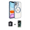 MARSİLYAN™- iPhone 11 Kılıf Nova Işık Özel Seri - Siyah 360 Mat Full Body Arka Koruyucu + PVD Metal Kamera Lens - MI