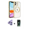 MARSİLYAN™- iPhone 11 Kılıf Nova Işık Özel Seri - Siyah 360 Mat Full Body Arka Koruyucu + Raze Metal Kamera Lens - MR