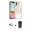 MARSİLYAN™- iPhone 11 Kılıf Nova Işık Özel Seri - Siyah 360 Mat Full Body Arka Koruyucu + Pers Alüminyum Kamera Lens - LT
