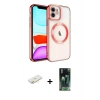 MARSİLYAN™- iPhone 11 Kılıf Nova Işık Özel Seri - Siyah 360 Mat Full Body Arka Koruyucu + Renkli Kamera Lens Koruma Cam - SI