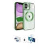 MARSİLYAN™- iPhone 11 Kılıf Nova Işık Özel Seri - Siyah 3D Antistatik Cam Ekran Koruyucu + Gökkuşağı Pers Alüminyum Kamera Lens