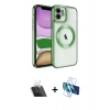 MARSİLYAN™- iPhone 11 Kılıf Nova Işık Özel Seri - Siyah 3D Antistatik Cam Ekran Koruyucu + Kamera Lens Koruma Cam - SF
