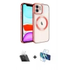 MARSİLYAN™- iPhone 11 Kılıf Nova Işık Özel Seri - Siyah 3D Antistatik Cam Ekran Koruyucu + Kamera Lens Koruma Cam - SF