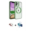 MARSİLYAN™- iPhone 11 Kılıf Nova Işık Özel Seri - Siyah 3D Antistatik Cam Ekran Koruyucu + Pers Alüminyum Kamera Lens - KI