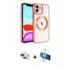 MARSİLYAN™- iPhone 11 Kılıf Nova Işık Özel Seri - Siyah 3D Antistatik Cam Ekran Koruyucu + Lacivert Pers Alüminyum Kamera Lens