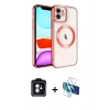 MARSİLYAN™- iPhone 11 Kılıf Nova Işık Özel Seri - Siyah 3D Antistatik Cam Ekran Koruyucu + PVD Metal Kamera Lens - MI